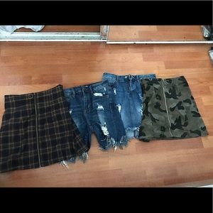 3 skirt and 1 shorts set
